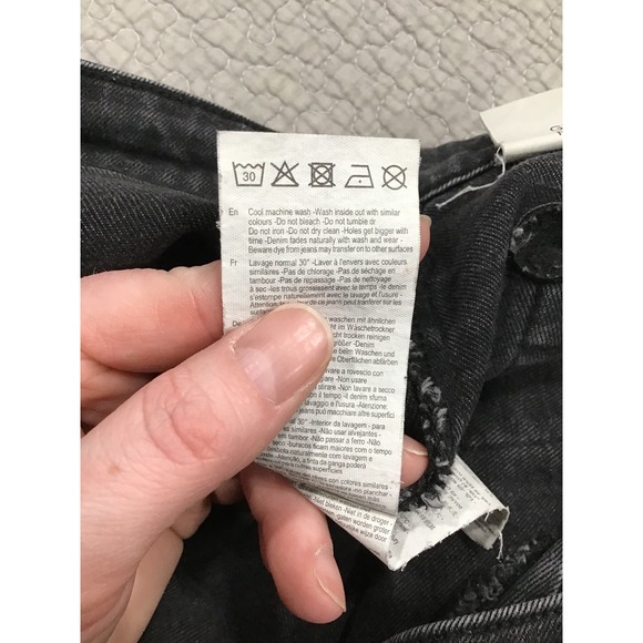 Rolla's Sailor Jean Comfort 80s Black High Rise Wide Leg Jeans Sz 33 Scandi Chic - Picture 9 of 9